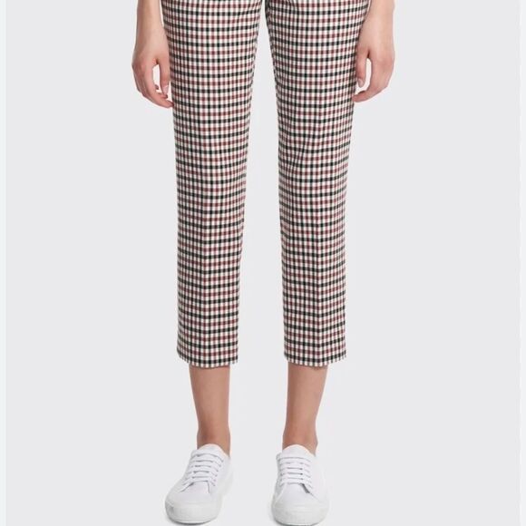 Theory Treeca Cropped Check Pants blue white red 6 or 28 - Picture 14 of 14